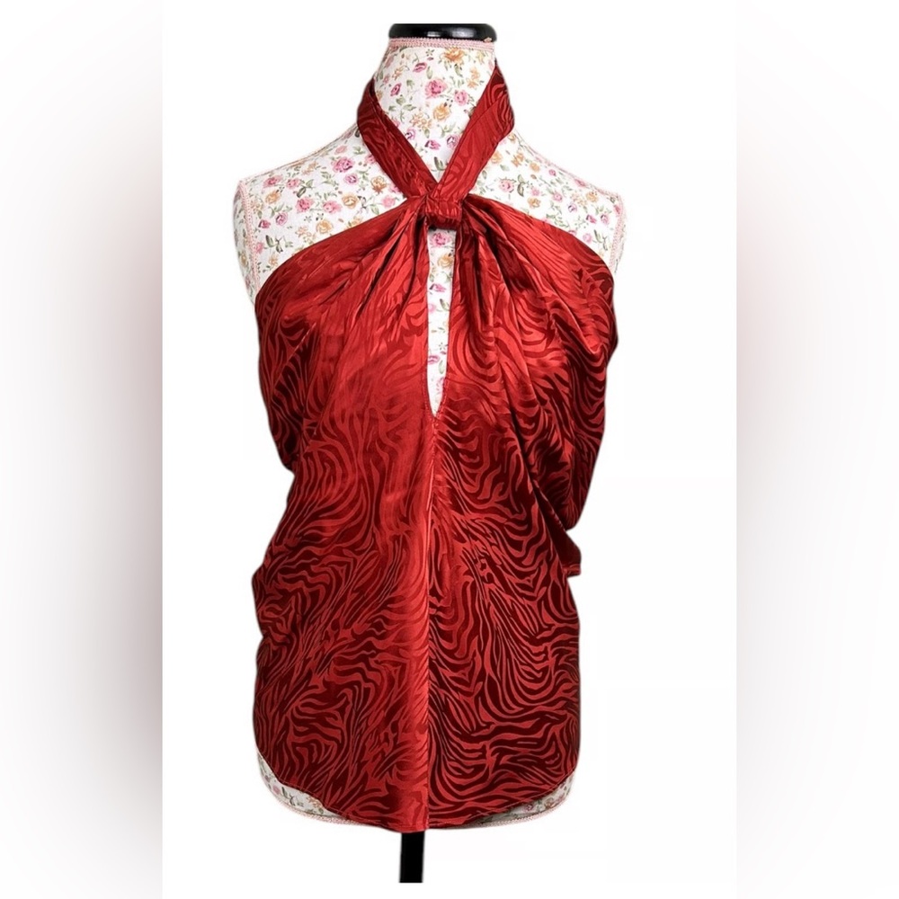 NWT Ronny Kobo Collection June Silk Blend Halter Top - Large - $288